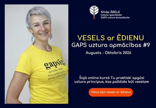 Vesels ar ēdienu GAPS uztura apmācības #9